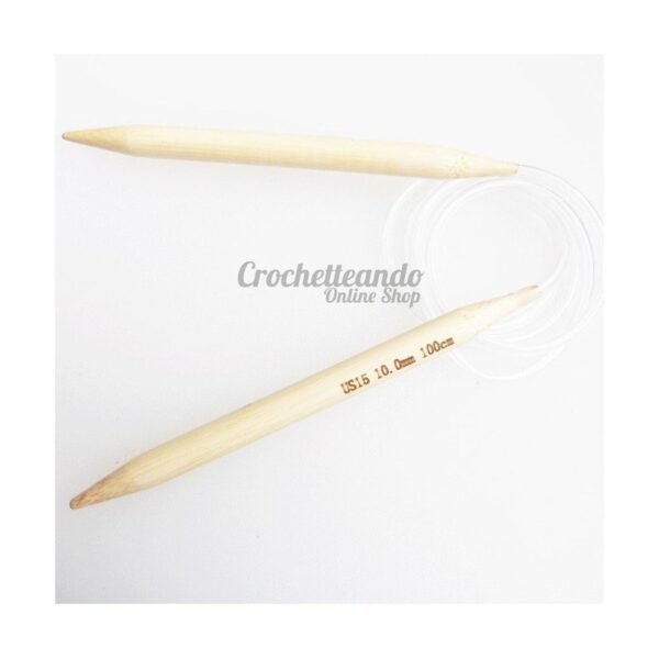 AGUJA DE TEJER CIRCULAR EN BAMBU 10mm