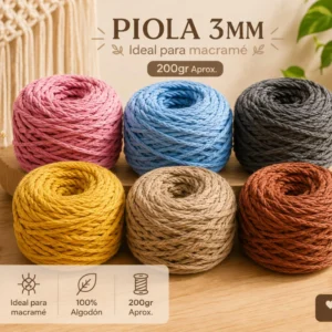 Piola de Algodon_colores 3mm 200gr