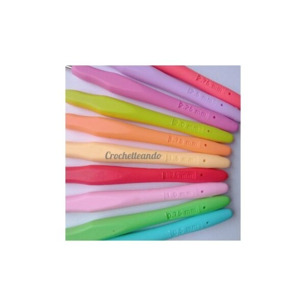 SET 10 GANCHILLOS ALUMINIO Y SILICONA 0.5mm a 2.75mm