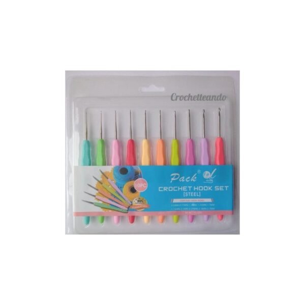 SET 10 GANCHILLOS ALUMINIO Y SILICONA 0.5mm a 2.75mm