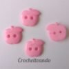 BOTON FORMA DE MANZANA ROSA 15mm