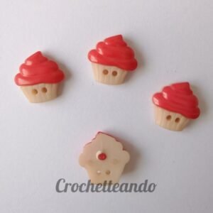 BOTON FORMA DE HELADO ROJO 15mm