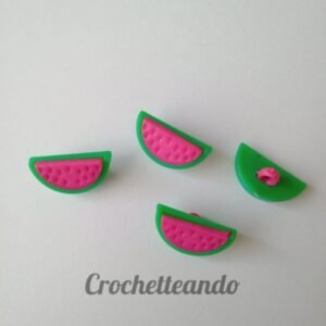 BOTON FORMA DE SANDIA FUCSIA 20mm