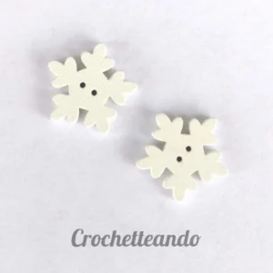 Boton Copo de Nieve Blanco 20mm