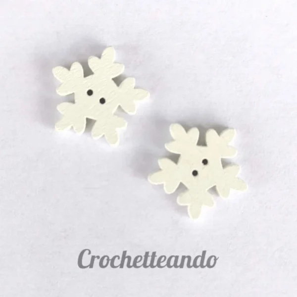 Boton Copo de Nieve Blanco 20mm