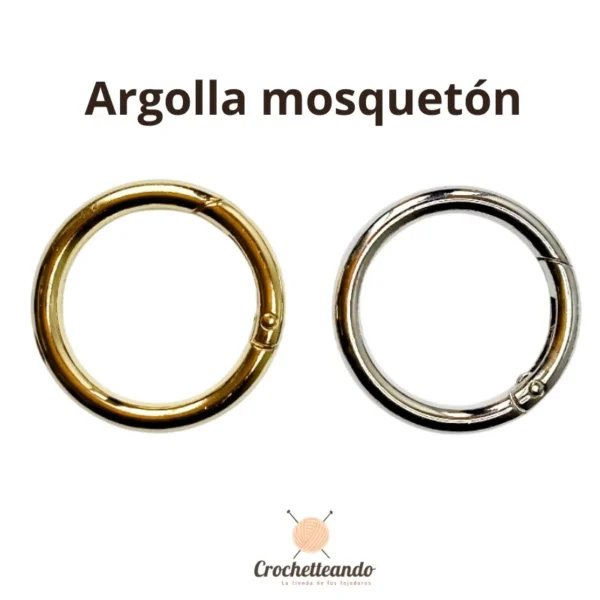 Argolla Mosqueton Grande. Herrajes para Bolsos - Crochetteando