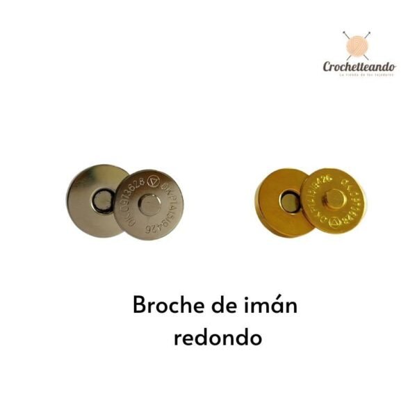 BROCHE DE IMÁN REDONDO 18mm. HERRAJES PARA BOLSOS