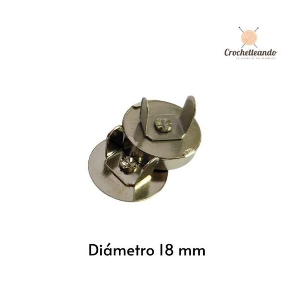 BROCHE DE IMÁN REDONDO 18mm. HERRAJES PARA BOLSOS