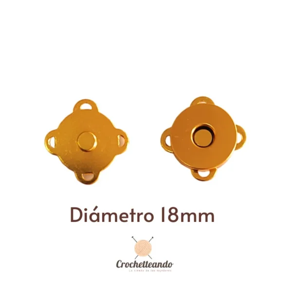 Broche Imán Orejas 18mm. Herrajes para Bolsos