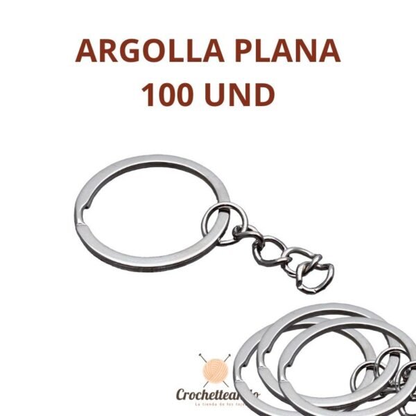 100 ARGOLLAS PARA LLAVERO PLANAS 100 ARGOLLAS PARA LLAVERO PLANAS