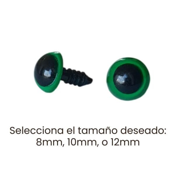 OJOS DE SEGURIDAD VERDE 8, 10 y 12 mm (PAR)