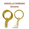 DOCENA ARGOLLAS DORADAS LLAVERO PLANAS