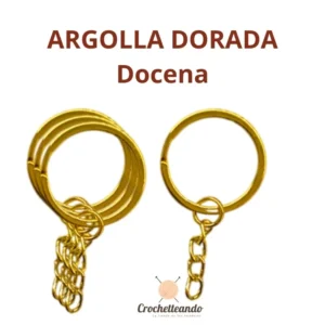 DOCENA ARGOLLAS DORADAS LLAVERO PLANAS