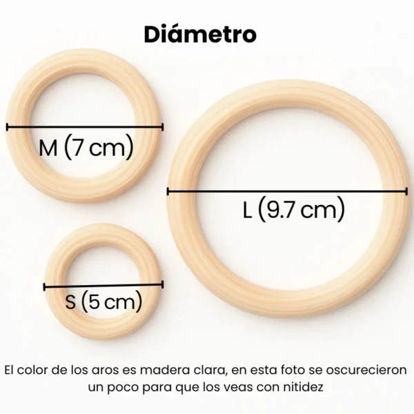 AROS DE MADERA NATURAL Varios tamaños