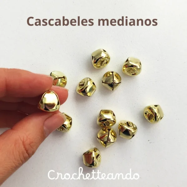 Cascabel13mm Cascabeles Dorado Mediano 13mm, Paq x 10 Und