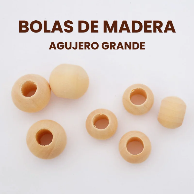 BOLAS DE MADERA AGUJERO GRANDE