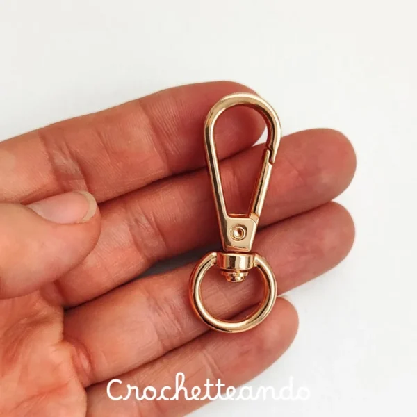 Gancho Mosquetón Oro Rosa para Bolsos y Llaveros