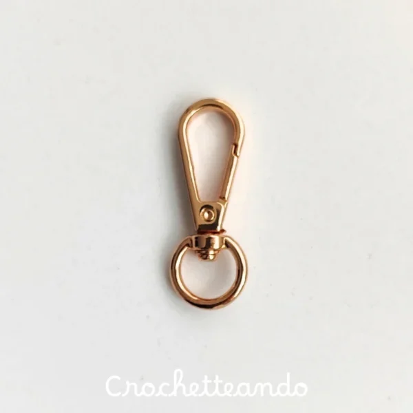Gancho Mosquetón Oro Rosa para Bolsos y Llaveros